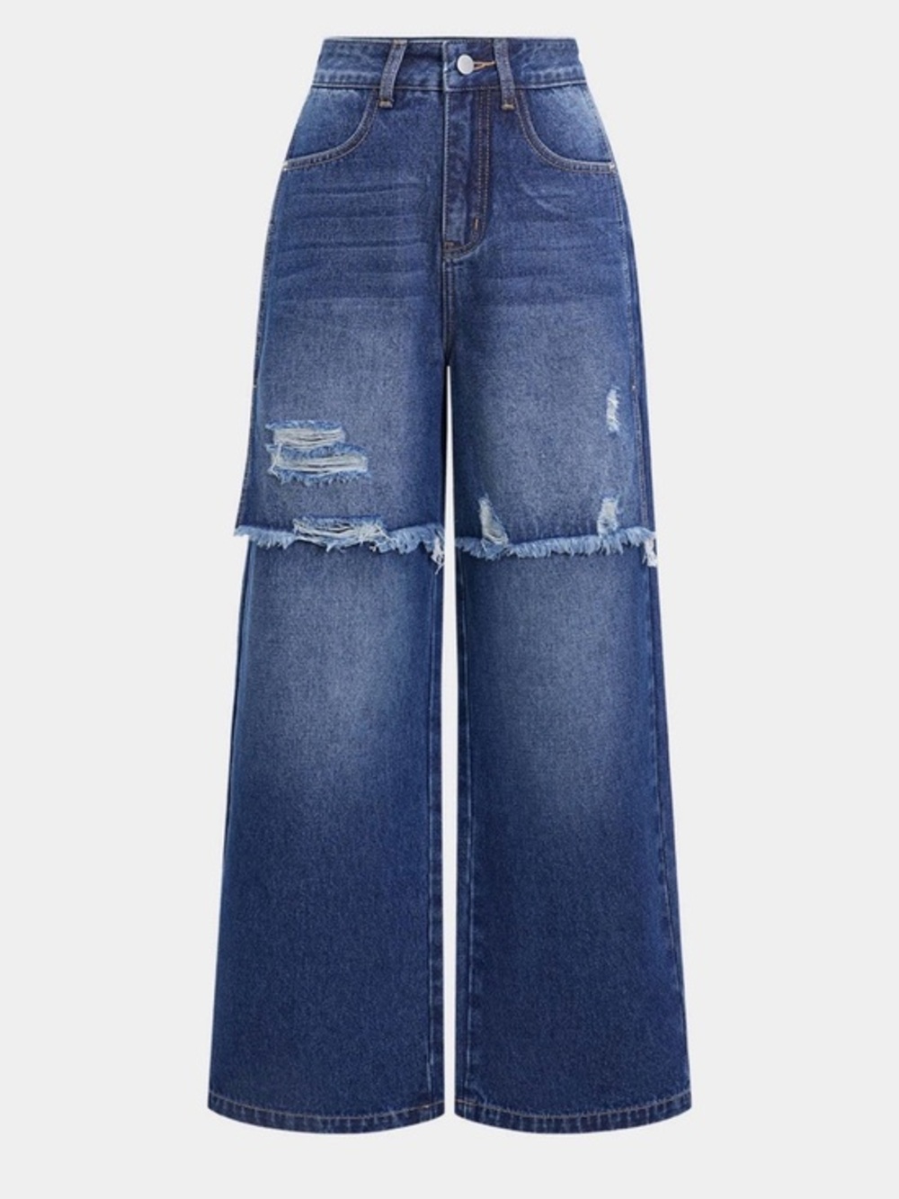 Micas Denim Patchwork Straight Leg Jeans M MC5-5